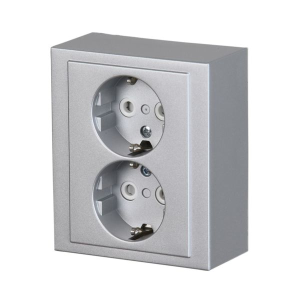 ABB Impressivo Vegguttak 2-veis, jordet, utenpåliggende Aluminium