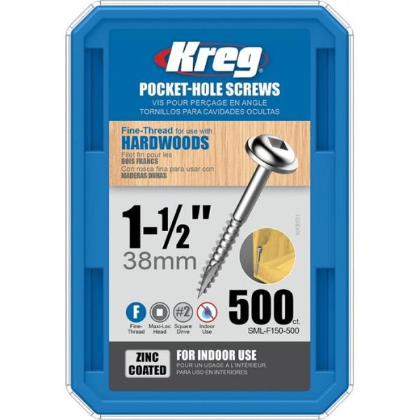 Kreg SML-F150-500 Skrue 38 mm 500-pakning