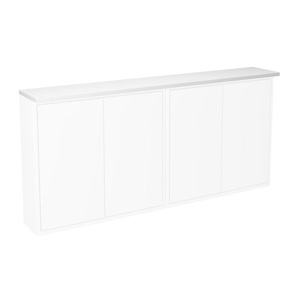 Gustavsberg Graphic Topplate for skap 120 x 16 cm, med belysning Hvit