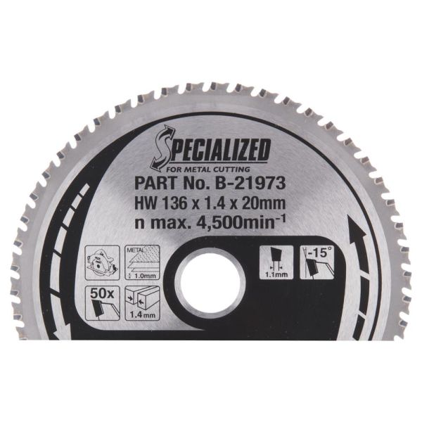 Makita B-21973 Sageblad HM 136x20x1,4 mm, 50T