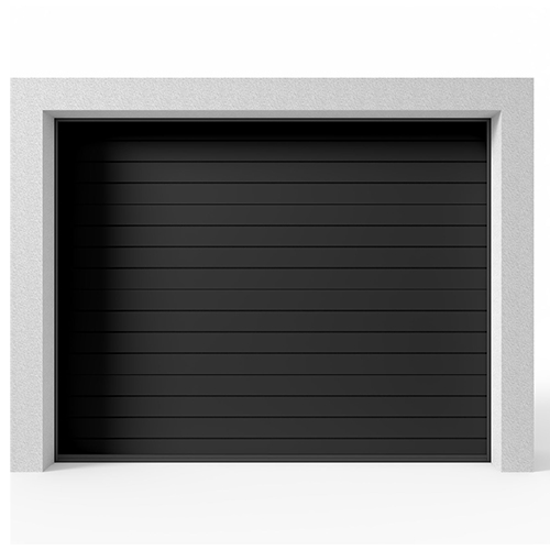 Garasjeport Leddport Moderne Striper Sort, 2400x2000