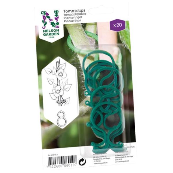 Nelson Garden 6019 Planteklips grønn plast, 6 cm, 20-pakning