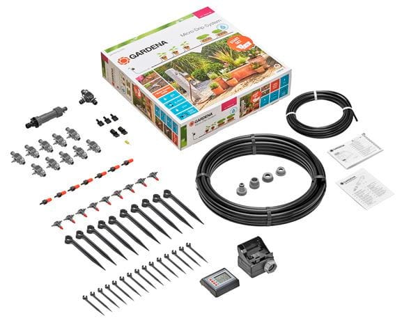 Gardena Vanningssystem Startsett Micro-Drip-System M for Terrasse/Balkong med Timer
