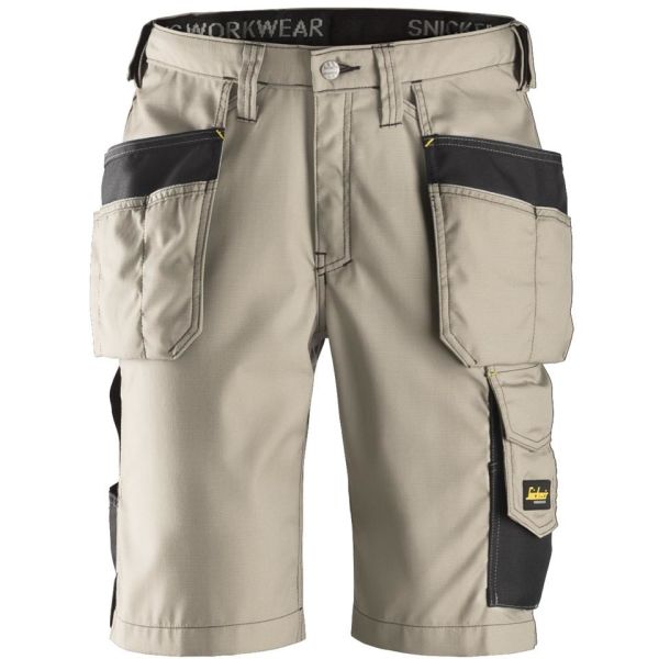 Snickers 3023 Håndverkershorts khaki/svart, rip-stop 42