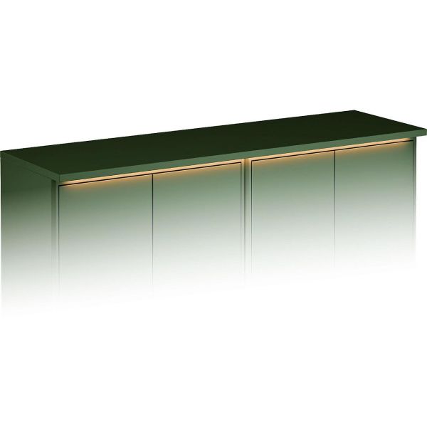 Gustavsberg Graphic Topplate grønn, med belysning 120 x 36 cm