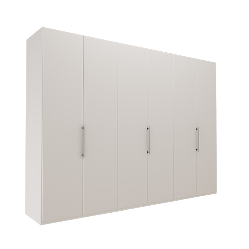 Garderobe Atlanta - Hvit 300 cm, 236 cm, Uten gesims / ramme