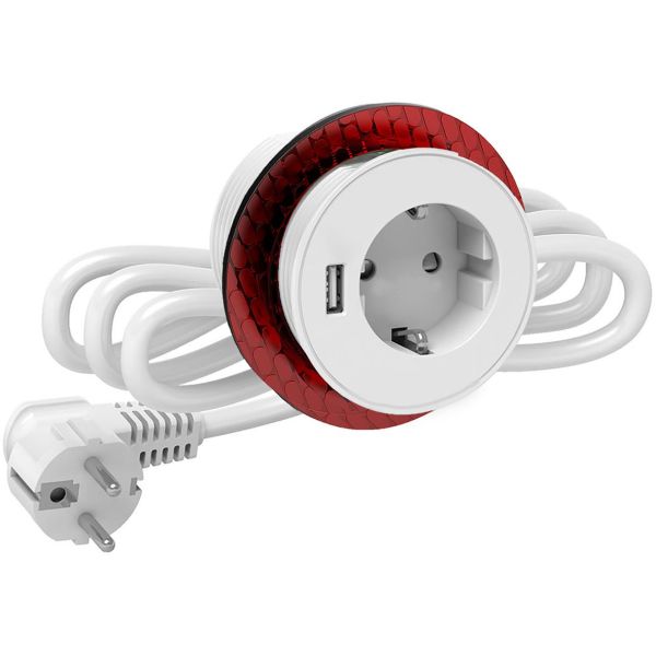 Elko EKO04462 Borduttak Schuko + USB Hvit