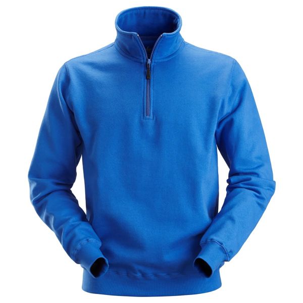 Snickers 2818 Sweatshirt klarblå, kort glidelås XS