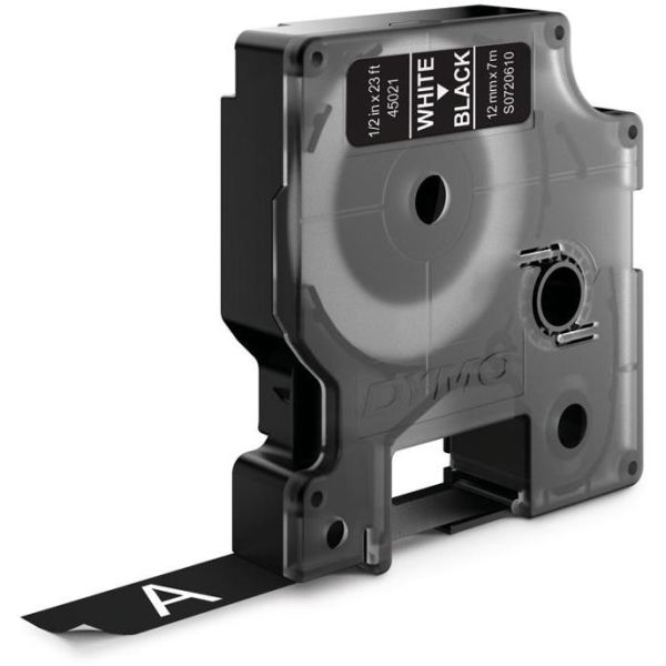 DYMO Standard D1 Teip 12mm Hvitt på svart