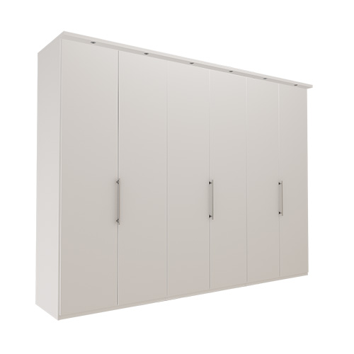 Garderobe Atlanta - Hvit 300 cm, 236 cm, Med gesims