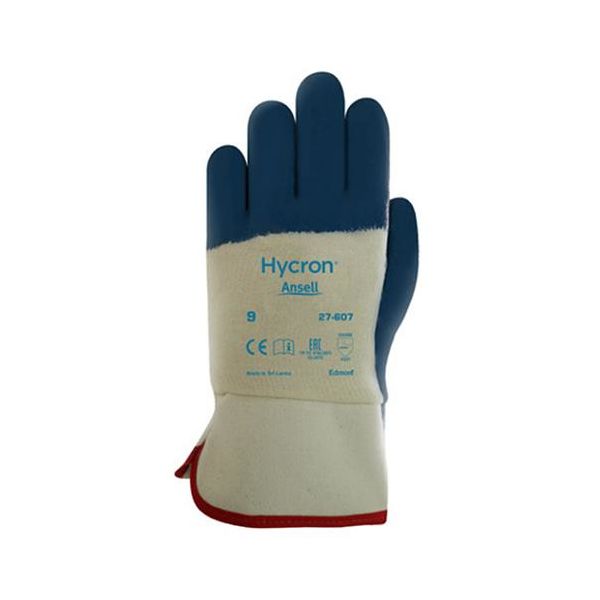 Ansell Hycron 27-607 Arbeidshansker Nitril/bomull, Halvdyppet, Str. 10