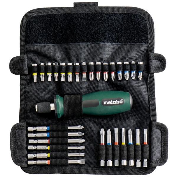 Metabo 626726000 Bitssett 30 deler, med håndtak og etui