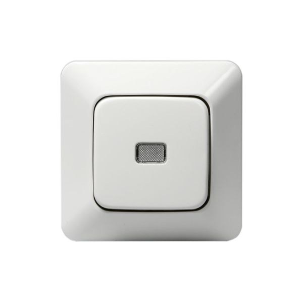 ABB 1466UK2 Trykknapp innfelt, IP20, alpinhvit Med separat lampe