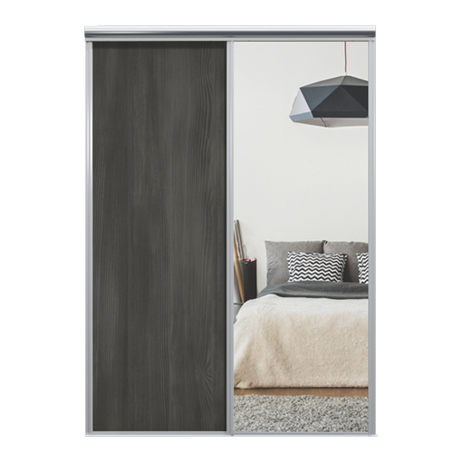 Mix Skyvedør Black wood / Sølvspeil 2150 mm 2 dører