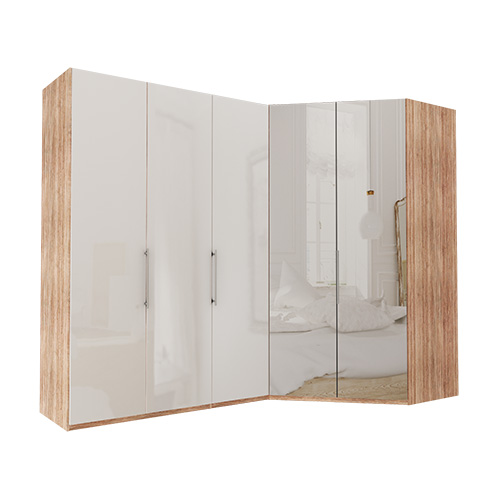 Garderobe Atlanta - Lys rustikk eik 150 cm, 216 cm, Walk-in