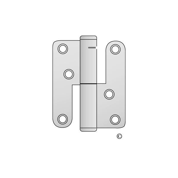 ASSA 2228-110 Fjærhengsler 110 mm, forsinket Høyre