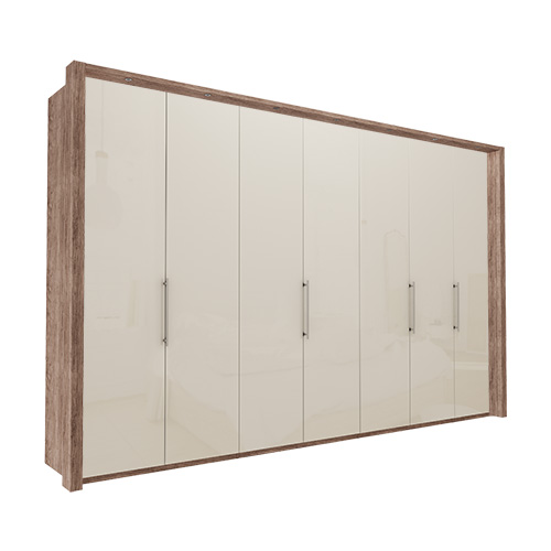 Garderobe Atlanta - Mørk rustikk eik 350 cm, 236 cm, Med ramme