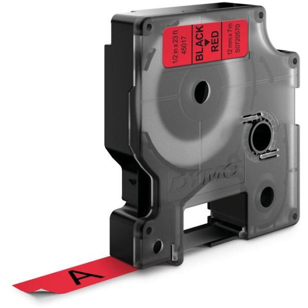DYMO Standard D1 Teip 12mm Svart på rødt