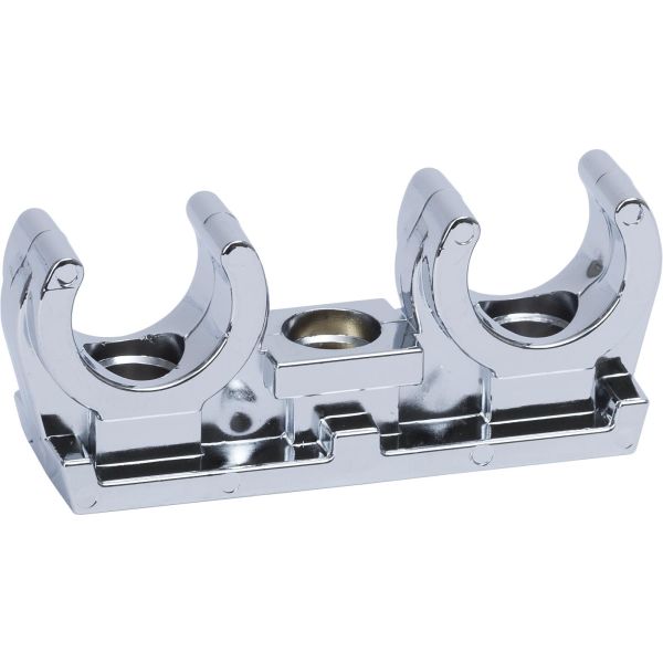 Gelia 3000507322 Rørklemme dobbelt plast, kromfarget, 2-pakning 10 mm