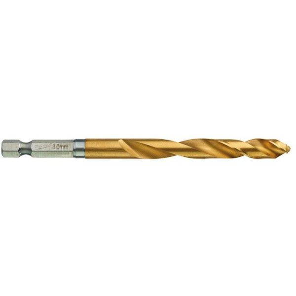 Milwaukee SHOCKWAVE Red Hex HSS-G TIN Metallbor 1-pakning 8 mm