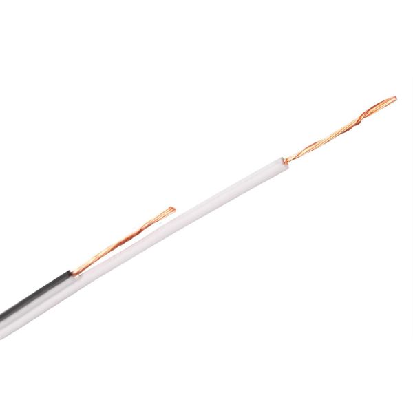 Nexans RQUB Høyttalerkabel 0,35 mm² lederområde, svart/hvit 1 m, kappet