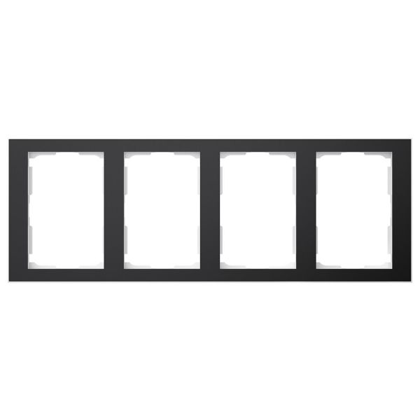 Elko EKO06346 Kombinasjonsramme svart/aluminium, 1½-roms 4 x 1½ rom