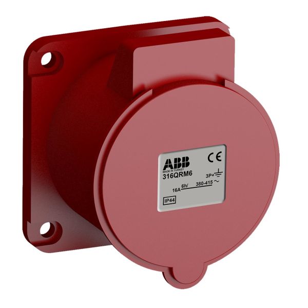 ABB 2CMA102307R1000 Paneluttak hurtigtilkoblet, vibrasjonsbestandig Rett, 4-polet, 16 A, 56x56 mm
