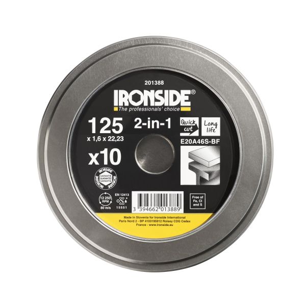 Ironside 201388 Kappskive 125 mm, 10-pakning 125 x 1,6 x 22 mm