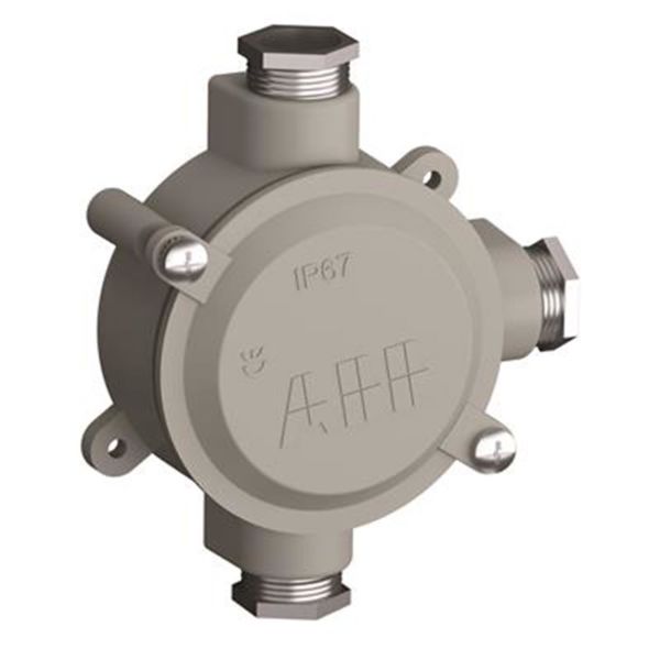 ABB 2CMA136542R1000 Lettmetallboks aluminium, gjenge 22,5 1 høyre, 1 opp, 1 venstre, 96 nm