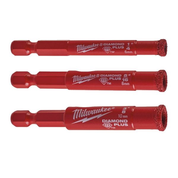 Milwaukee Diamond Plus Diamantborsett 3 størrelser