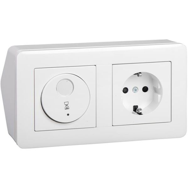 Schneider Electric Exxact WDE002465 Hjørneboks med timer og vegguttak