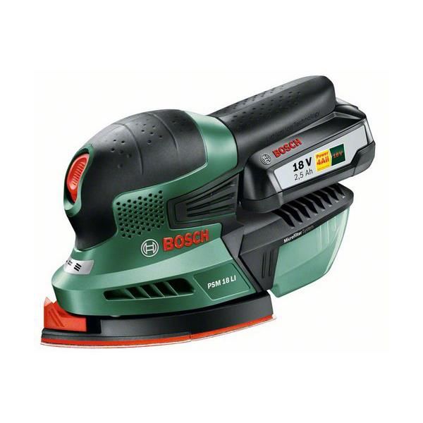 Bosch DIY PSM 18 LI Multisliper med 2,5 Ah-batteri og lader