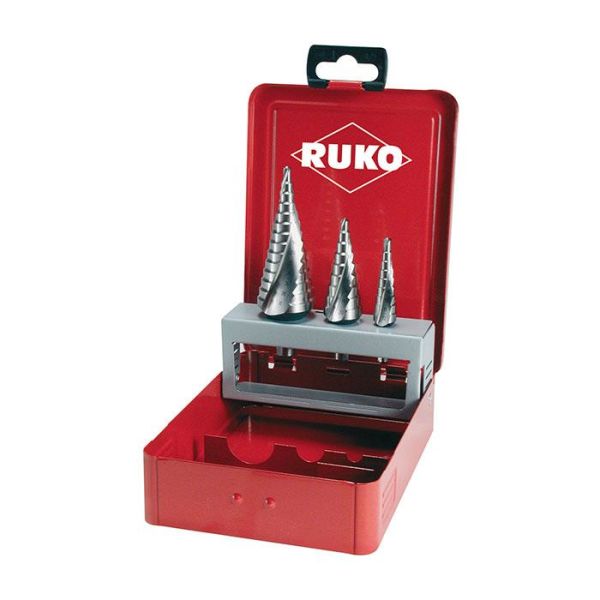 Ruko 101026 Trinnborsett 3 deler, i platekassett