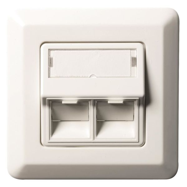 Elko EKO02528 Modulæruttak vinklet, QuickConnect 2 x RJ45