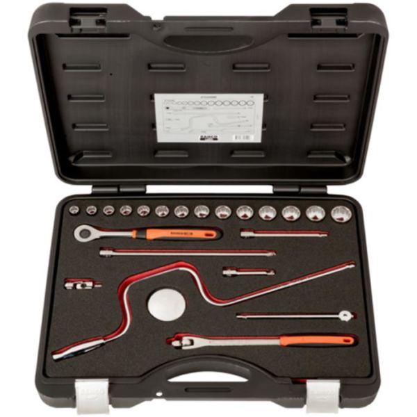 Bahco A7435DME Pipenøkkelsett 3/8", 22 deler
