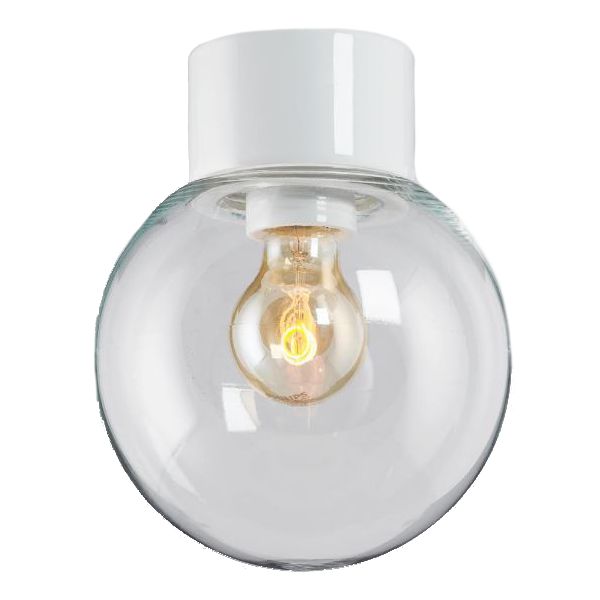 Ifö Electric Classic Glob 180 Takarmatur IP54, rett, E27, rett Hvit