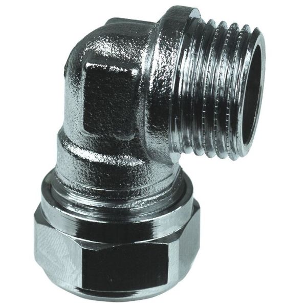 Gelia 3006141022 Klemringkobling utv. gjenge, vinkel 12 x G15, forkrommet