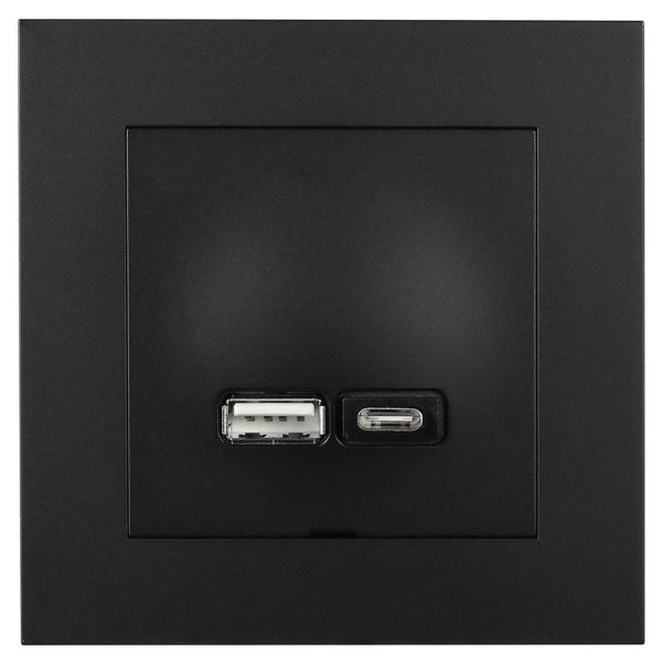 Elko EKO07074 Ladeuttak USB A+C Plus Svart