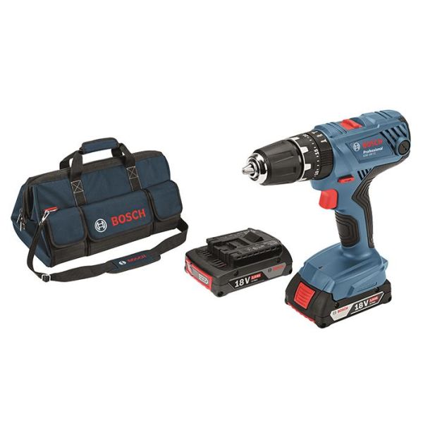 Bosch GSB 18V-21 Slagbor/skrutrekker med 2,0Ah-batterier