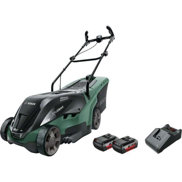 Bosch DIY Advanced Rotak 36-950 Gressklipper med 2 st 4,0Ah batterier og ladere