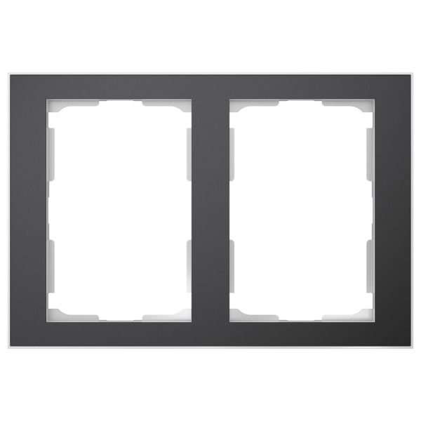 Elko EKO06314 Kombinasjonsramme svart/aluminium, 1½-roms 2 x 1½ rom