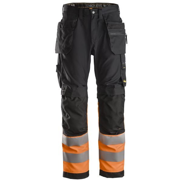 Snickers 6233 AllroundWork Arbeidsbukse varsel, oransje/svart C44