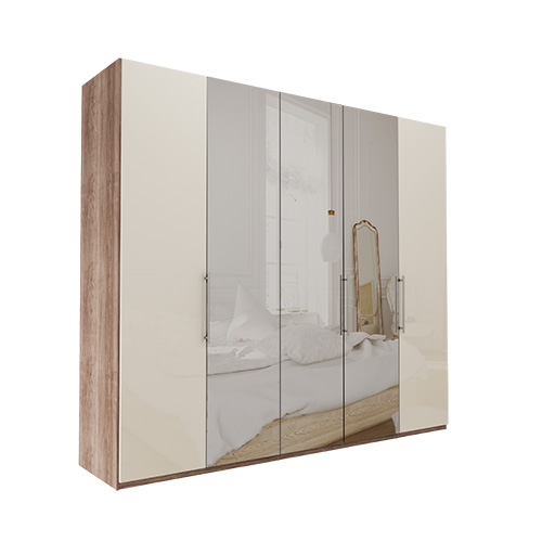 Garderobe Atlanta - Mørk rustikk eik 250 cm, 216 cm, Uten gesims / ramme