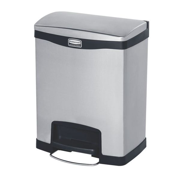 Rubbermaid Slim Jim Avfallsbeholder med pedal, rustfritt stål 30 l