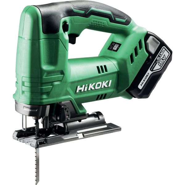 HiKOKI CJ18DA Stikksag med 5.0 Ah batterier og lader