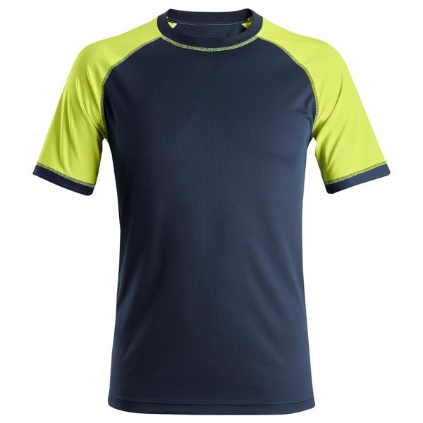 Snickers 2505 T-skjorte marin / neongul XS