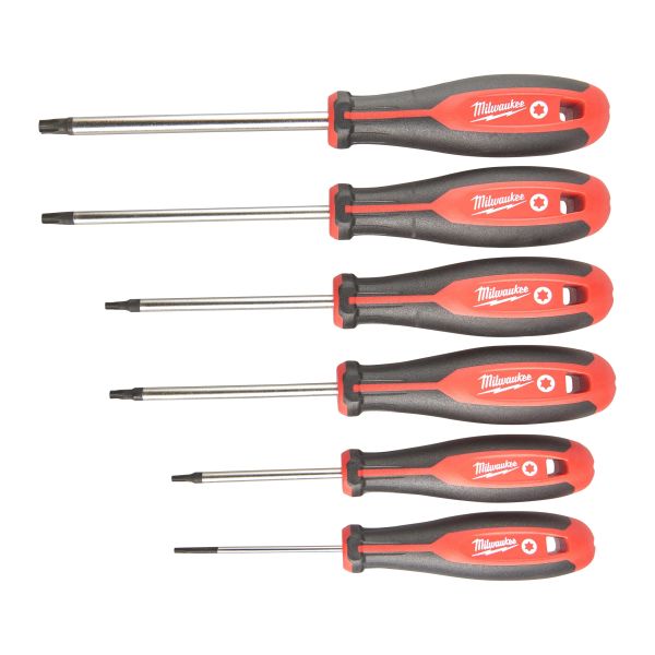 Milwaukee Tri-Lobe Skrutrekkersett med rundt skaft T10/T15/T20/T25/T30/T40