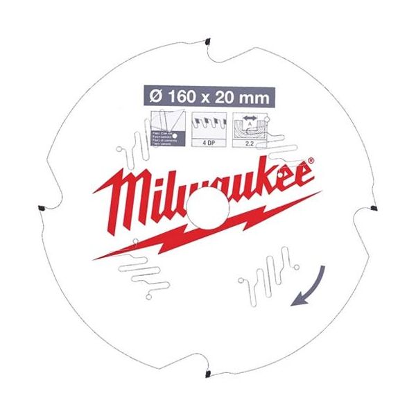 Milwaukee CSB P FC Sagklinge 160x2,2x20 mm, 4T