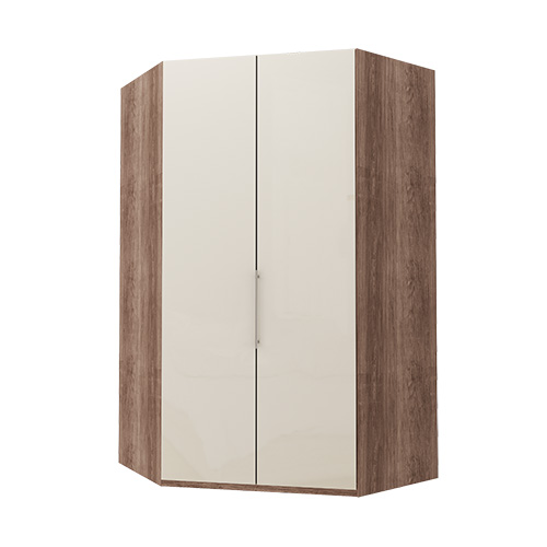 Walk-in Atlanta garderobe 236 cm, Mørk rustikk eik, Magnolia glass