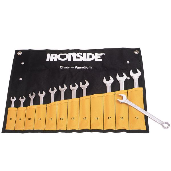 Ironside 112301 Blokknøkkelsett 12 deler, 8–19 mm, i veske